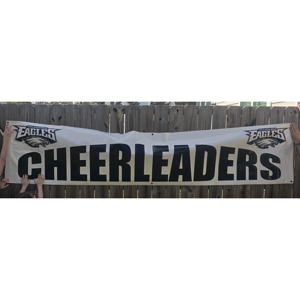 Philadelphia Eagles Cheerleaders Giant Sign Poster 9' X 2' Football‎ Fan Banner
